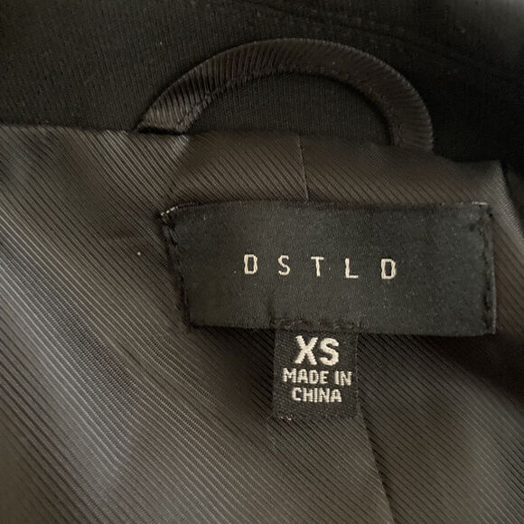 DSTLD WOMENS BLACK LONG SLEEVE ONE BUTTON OVERSIZED FORMAL BLAZER JACKET SIZE XS - Picture 6 of 9